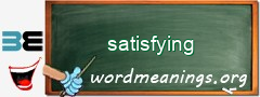 WordMeaning blackboard for satisfying